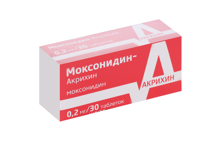 Моксонидин-Акрихин 0.2 мг, 30 шт, таблетки покрытые пленочной оболочкой