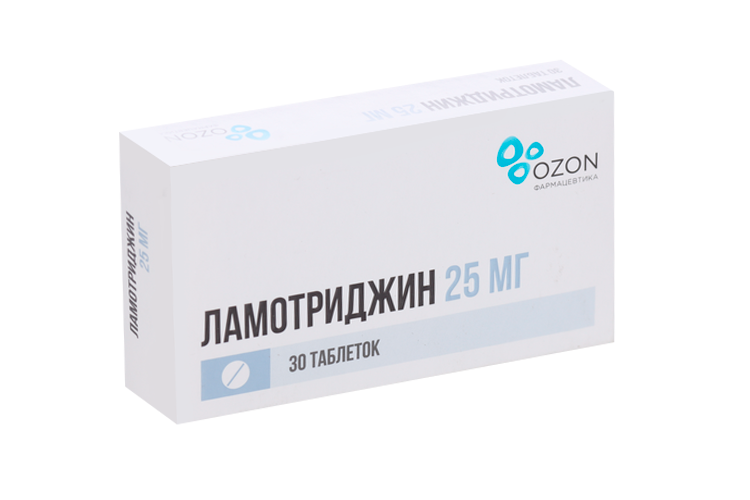 Ламотриджин 25 мг, 30 шт, таблетки
