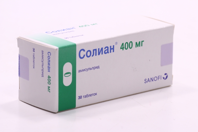Солиан 400 мг, 30 шт, таблетки покрытые пленочной оболочкой