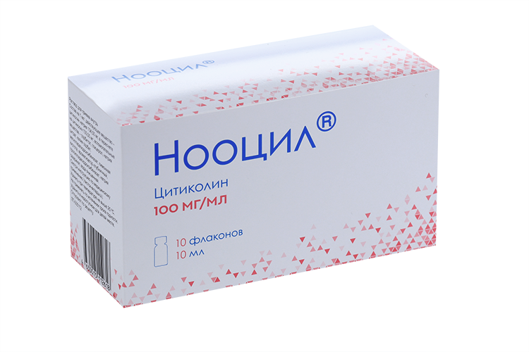 Цитиколин Нооцил 100 мг/мл, 10 мл, 10 шт, раствор для приема внутрь