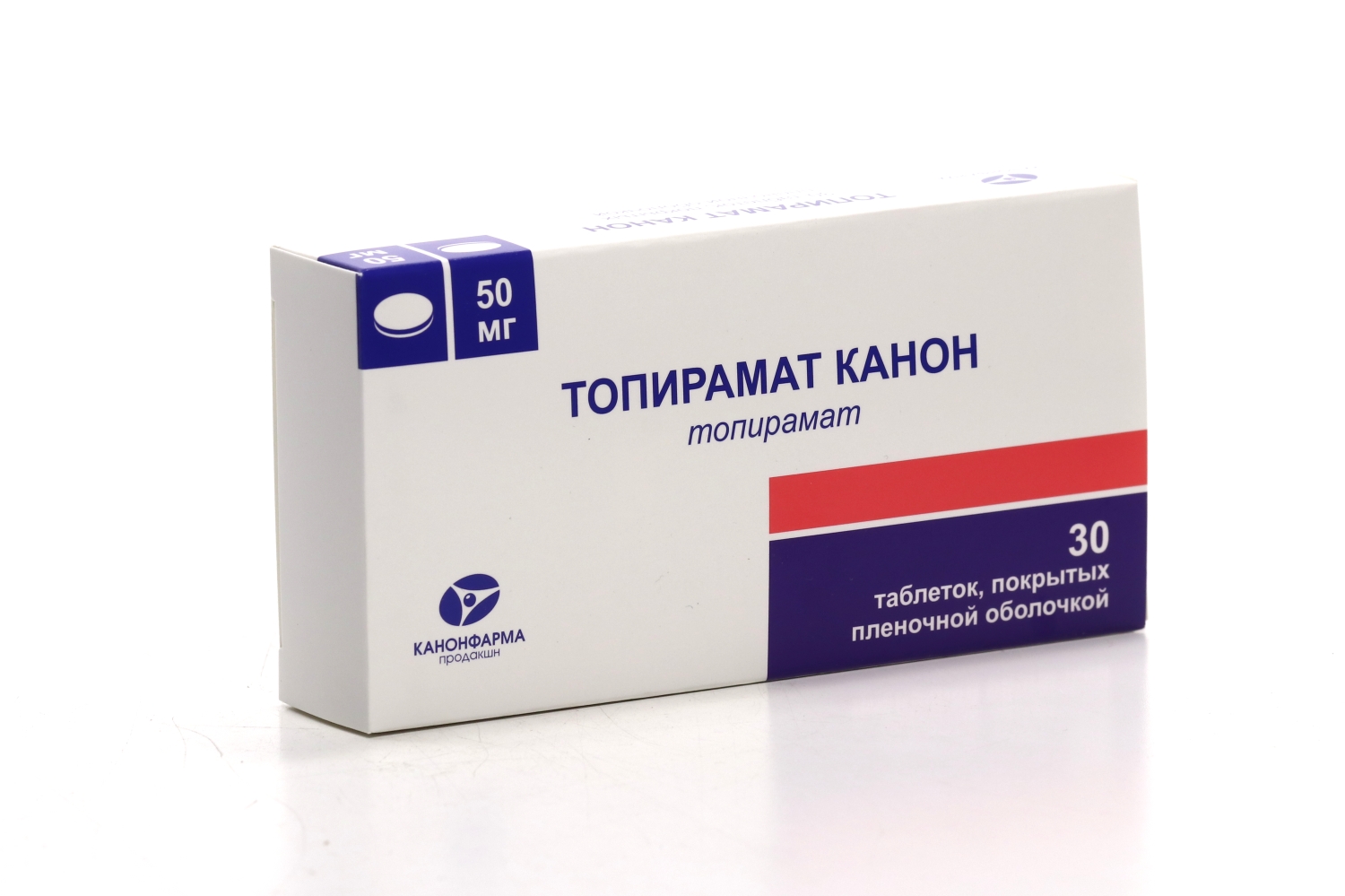 Топирамат Канон 50 мг, 30 шт, таблетки покрытые пленочной оболочкой