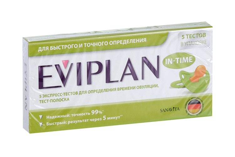 Экспресс тест Эвиплан IN-TIME  д/опред овуляции тест-полоска, 5 шт
