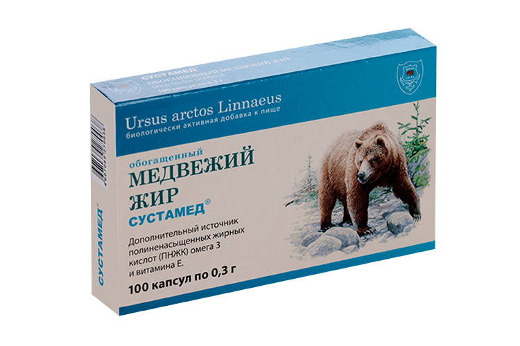 Сустамед медвежий жир обогащенный, 100 шт, капсулы