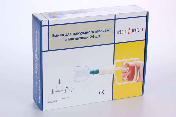 Банка массажная вакуумная с магнитом, 24 шт