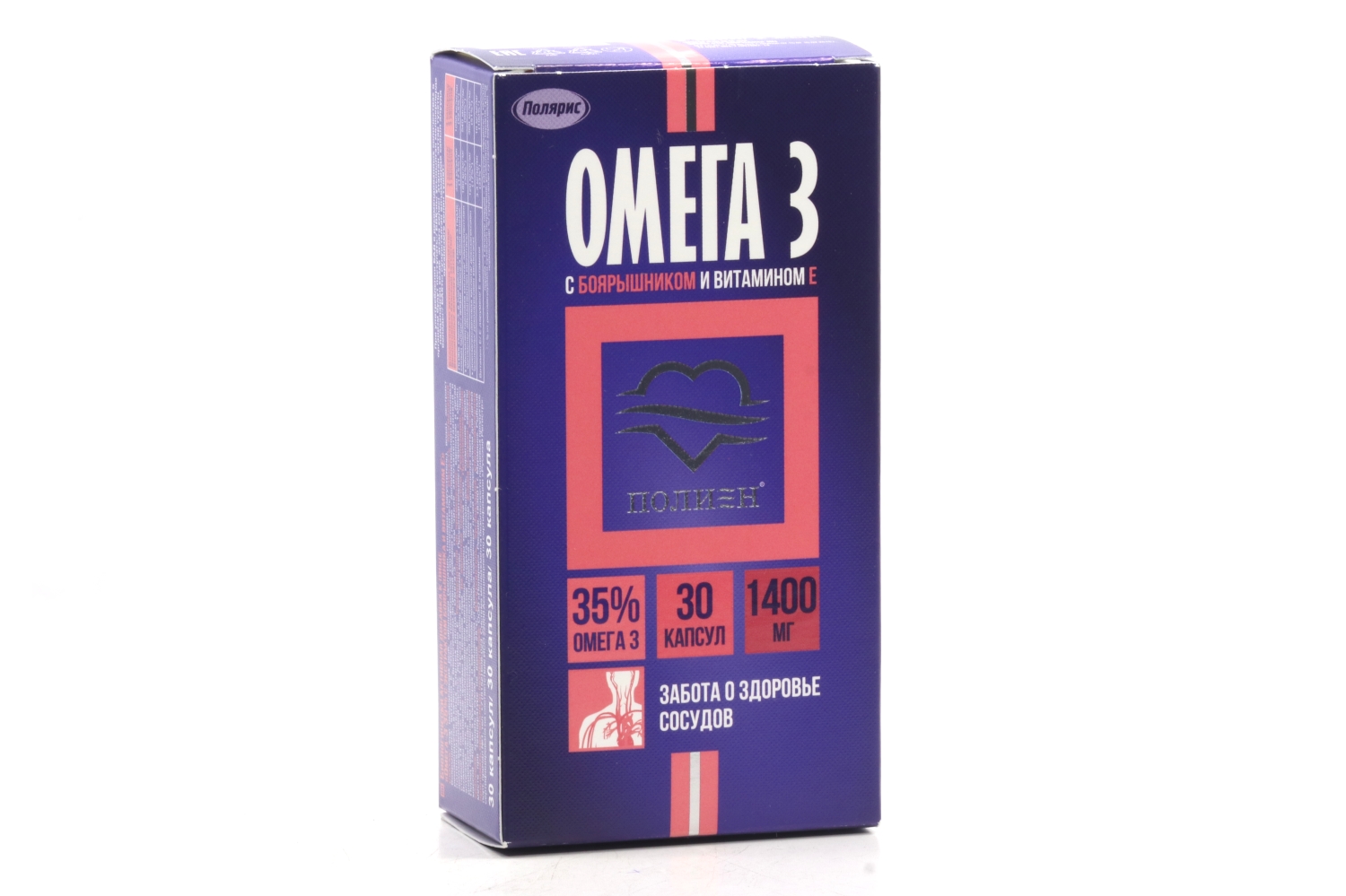 Омега-3 35% с боярышником и вит Е, 1 400 мг, 30 шт, капсулы