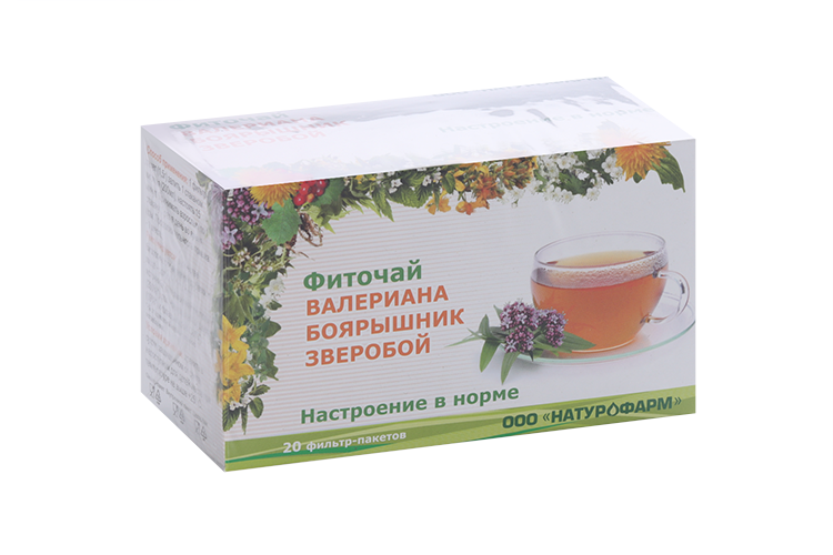 Фиточай Настроение в норме валериана/боярышник/зверобой, 1,5 г, 20 шт