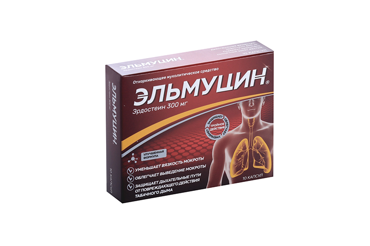 Эльмуцин 300 мг, 10 шт, капсулы