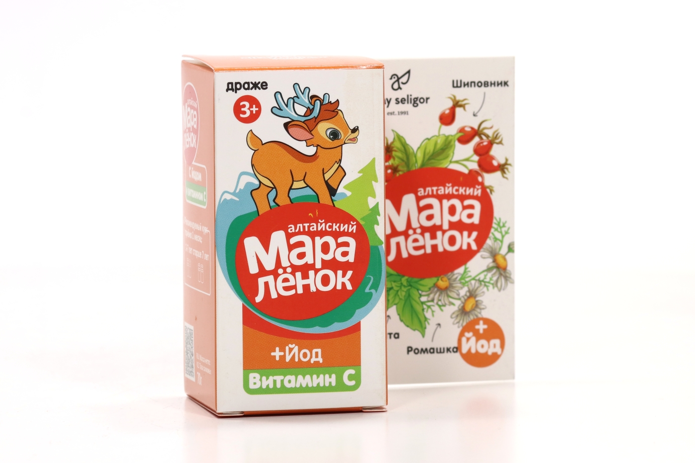 Алтайский мараленок Витамин С и йод, 70 г, драже