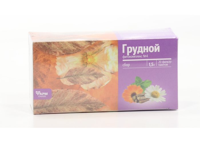 Грудной фитокомплекс №4, 1,5 г, 20 шт, сбор растительный-сырье измельченное