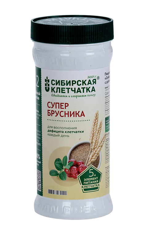 Клетчатка Сибирская Супербрусника, 280 г, порошок