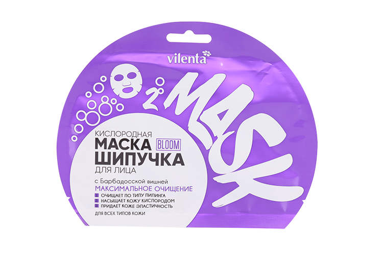 Маска-шипучка Вилента Блум Максимальное очищение Барбадосская вишня д /лица, 25 мл