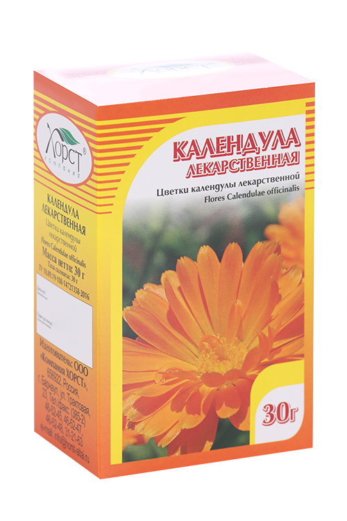 Календула цветки, 30 г, сырье растительное