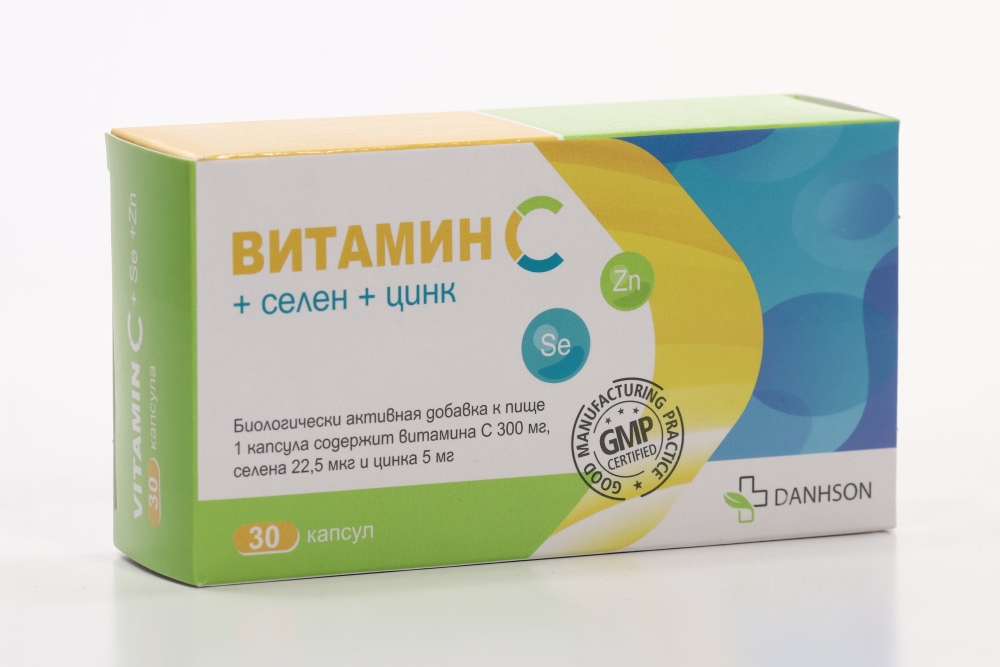 Витамин С с селеном и цинком, 30 шт, капсулы