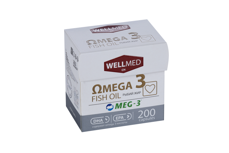 Омега 3 Фиш Оил Рыбий жир, 200 шт, капсулы