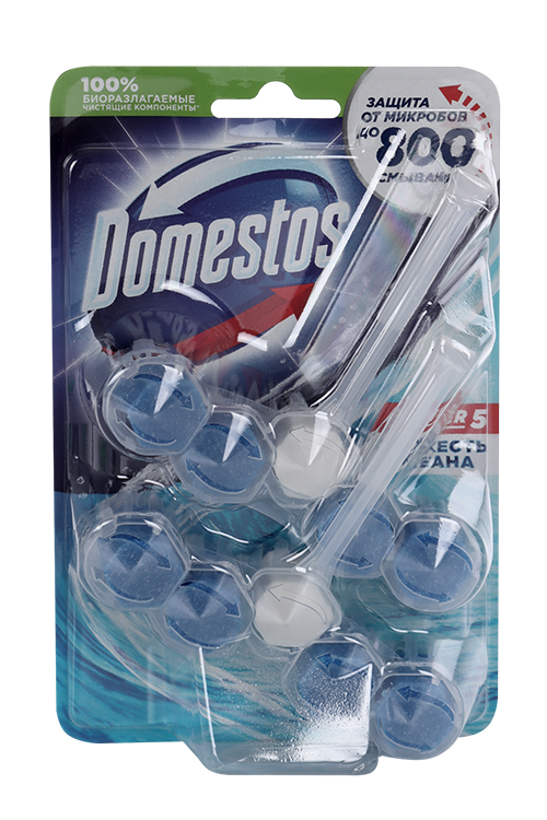 Туалетный блок Domestos Power 5 антиналет свежесть океана 2 шт 55 г