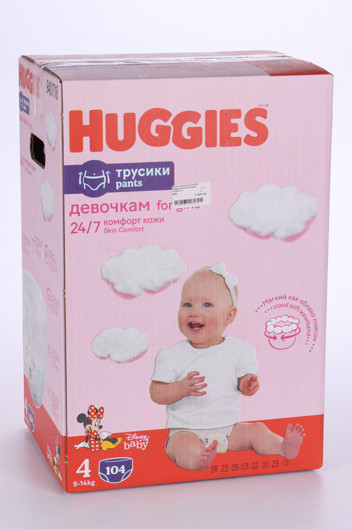 Трусики-подгузники HUGGIES для девочек 4 9-14 кг Disney Box 104 шт