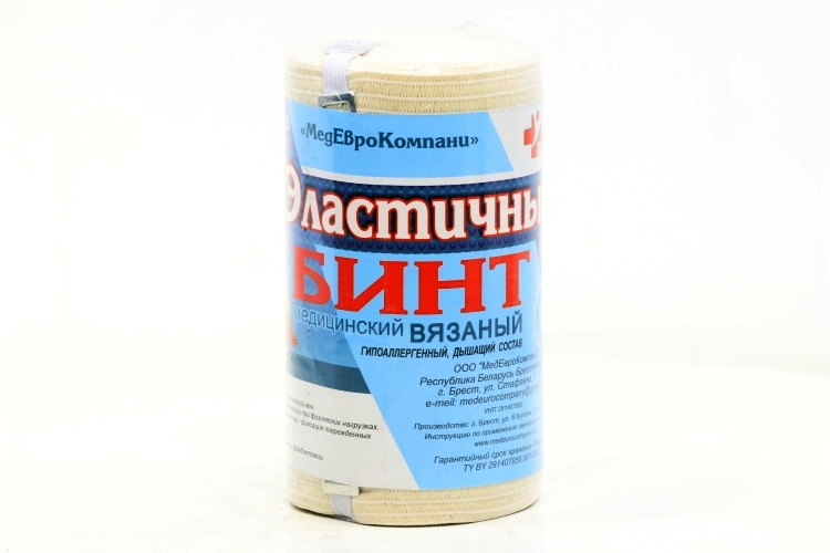 Бинт мед эласт вязан с лайкрой компресс ленточ СР 15 см х 5.5 м