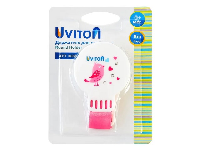 Держатель Uviton д/пустышки Ленточка (с 0 мес), розовый