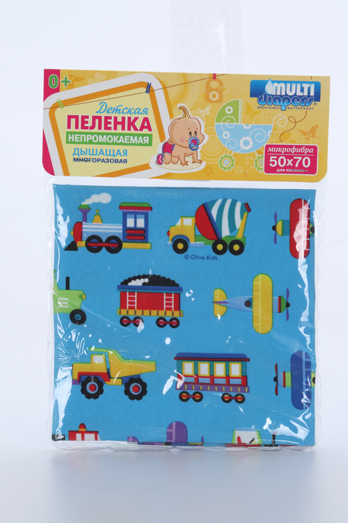 Пеленка Молти Даяпес непромок д/коляски из микрофибры с рисунком машинки 50х70 см