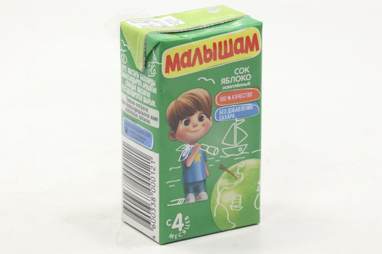 Сок Малышам яблоко осв (с 4 мес), 125 мл, 18 шт