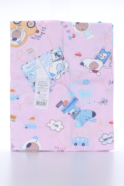 Пеленка Flyzay ситец почта/розовый С2 95х120 cм