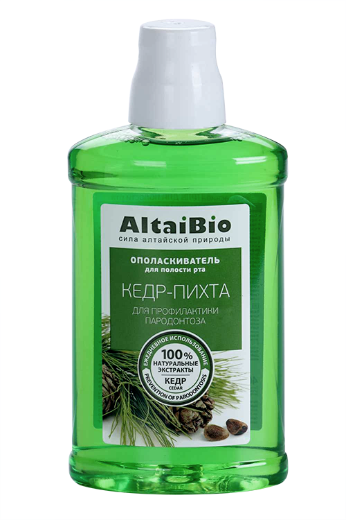 Ополаскиватель АлтайБио д/полости рта профилакт пародонтоза кедр/пихта, 400 мл