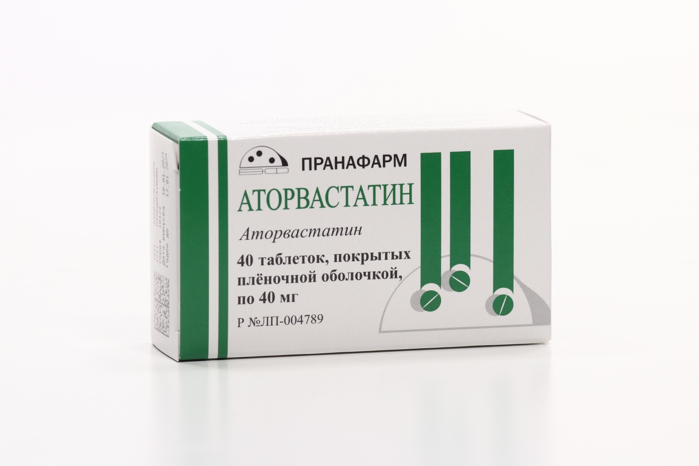 Аторвастатин 40 мг, 40 шт, таблетки покрытые пленочной оболочкой