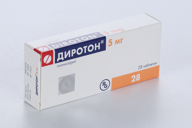 Диротон 5 мг, 28 шт, таблетки (Д)