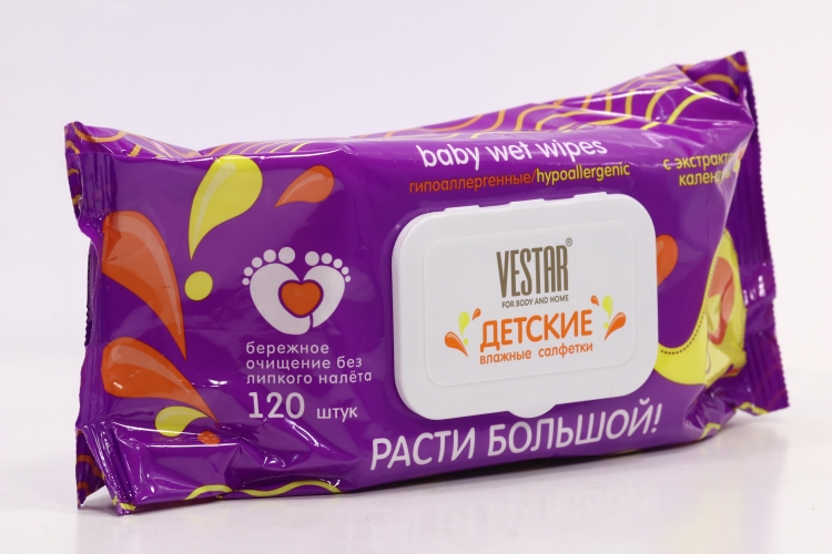 Салфетки влаж Вестар Расти большой с крышкой, 120 шт, в ассортименте