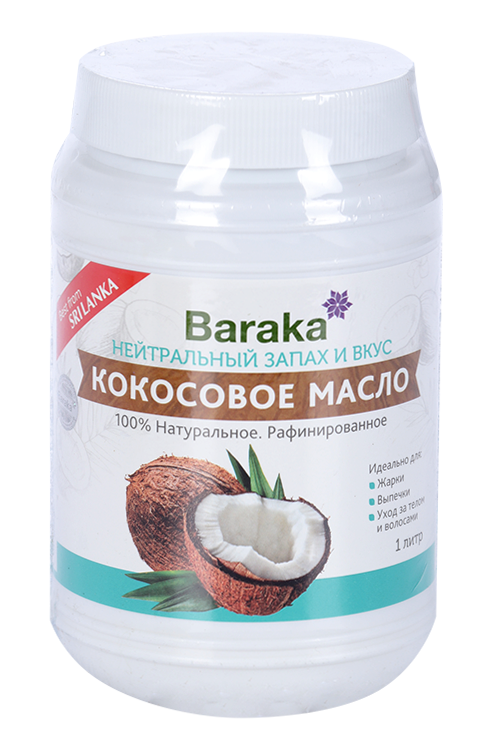 Масло Барака Кокосовое растит/рафинированное, 1 000 мл