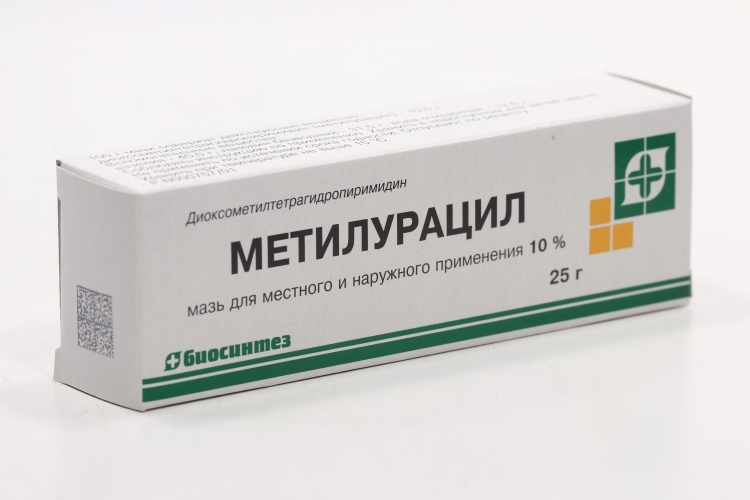 Метилурацил 10%, 25 г, мазь для местного и наружного применения Биосинтез