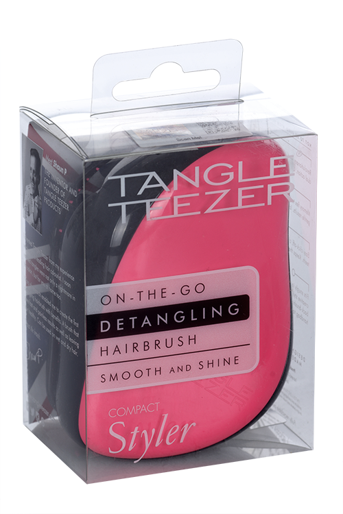 Расческа д/волос Tangle Teezer Compact Styler Pink Sizzle черная/розовая