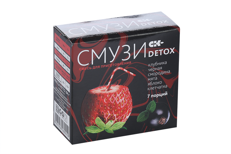 Смузи СК детокс клубника/ чёрная смородина/мята/яблоко7 порций 84 г