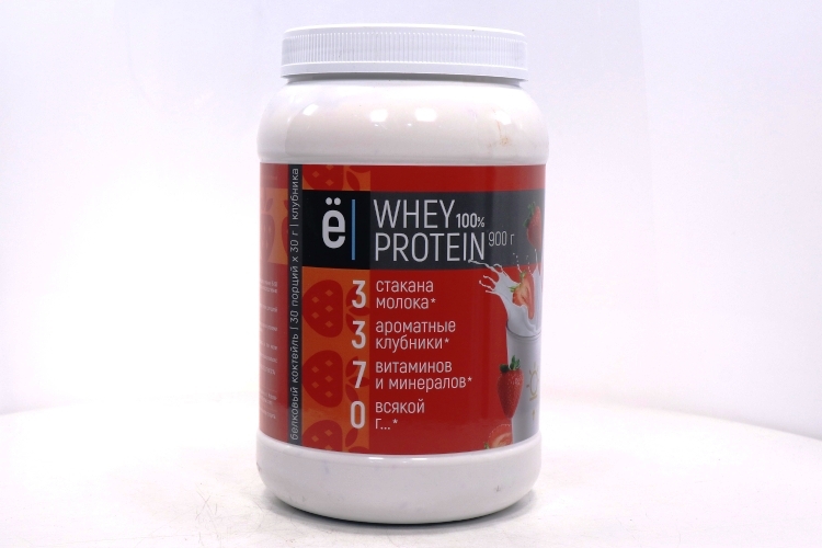 Коктейль Ёбатон белковый whey protein со вкусом клубники 900 г