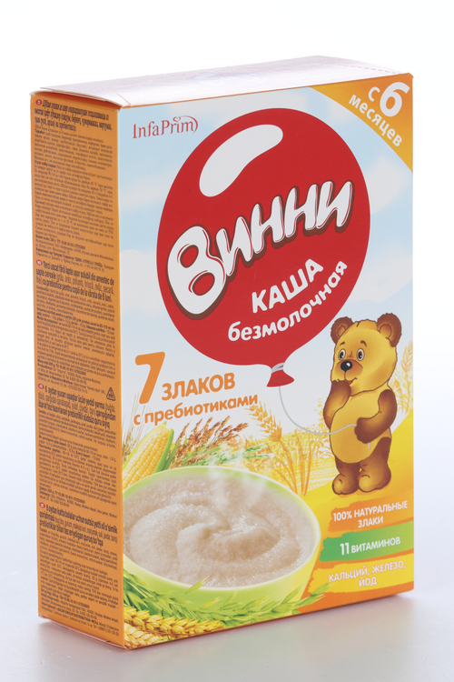 Каша Винни 7 злаков с пребиотиками б/молока (с 6 мес), 200 г