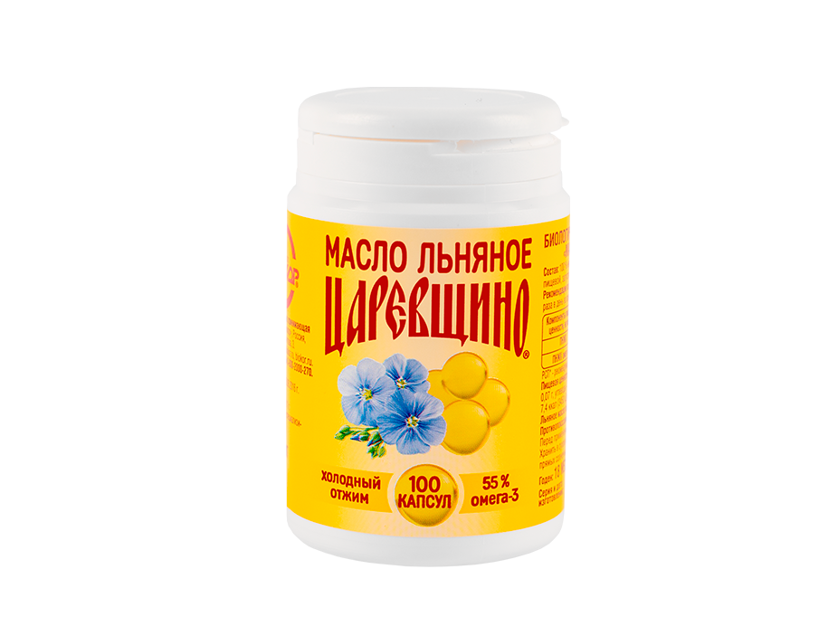 Масло Льняное Царевщино пищевое, 100 шт, капсулы