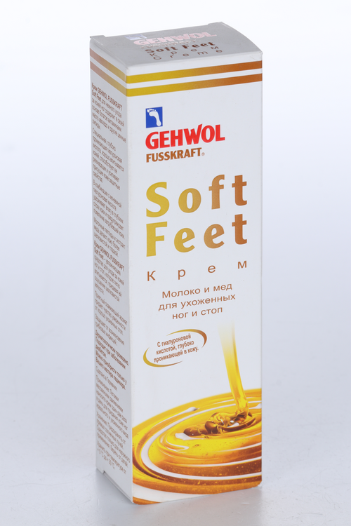 Крем Gehwol молоко и мёд с гиалуроновой кислотой шелковый soft feet, 125 мл