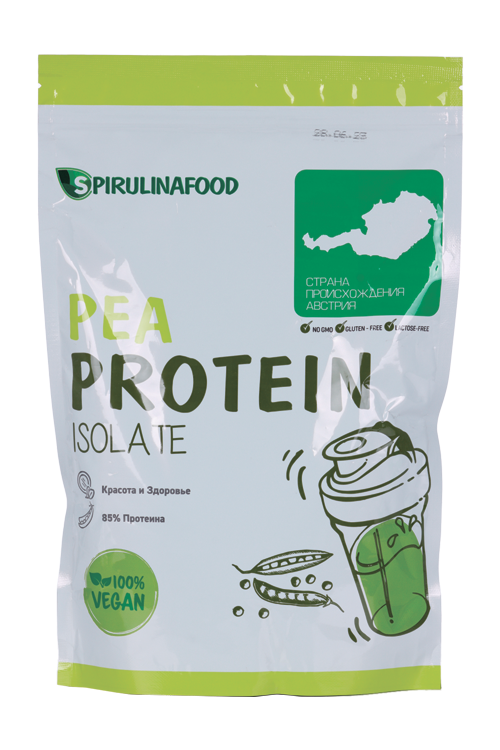 Протеин Spirulinafood гороховый изолят 85%, 500 г