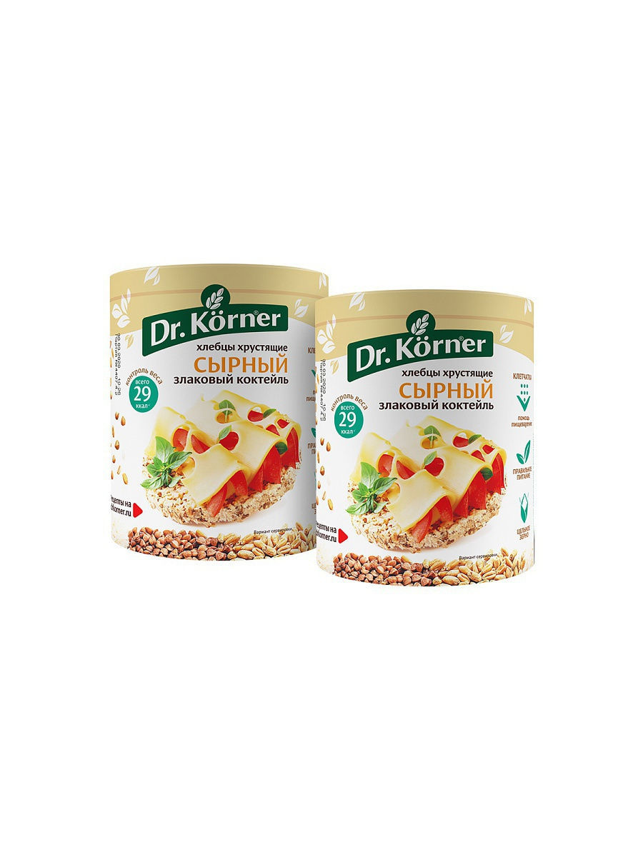Хлебцы Dr. Korner злаковый коктейль сырный, 100 г