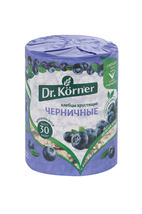 Хлебцы Dr. Korner злаковый коктейль черничный, 100 г