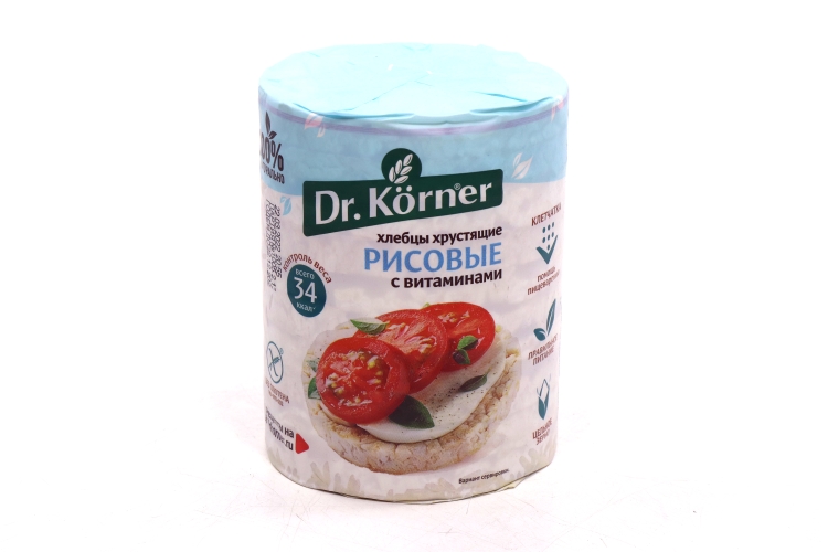 Хлебцы Dr. Korner хрустящие рисовые с витаминами, 100 г