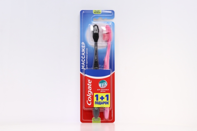 З/щетка COLGATE массажер д/здоровья десен средней жесткости 2 шт