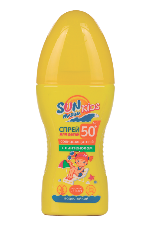 Детский Спрей для безопасного загара Биокон SUN MARINA KIDS SPF-50+, 150 мл