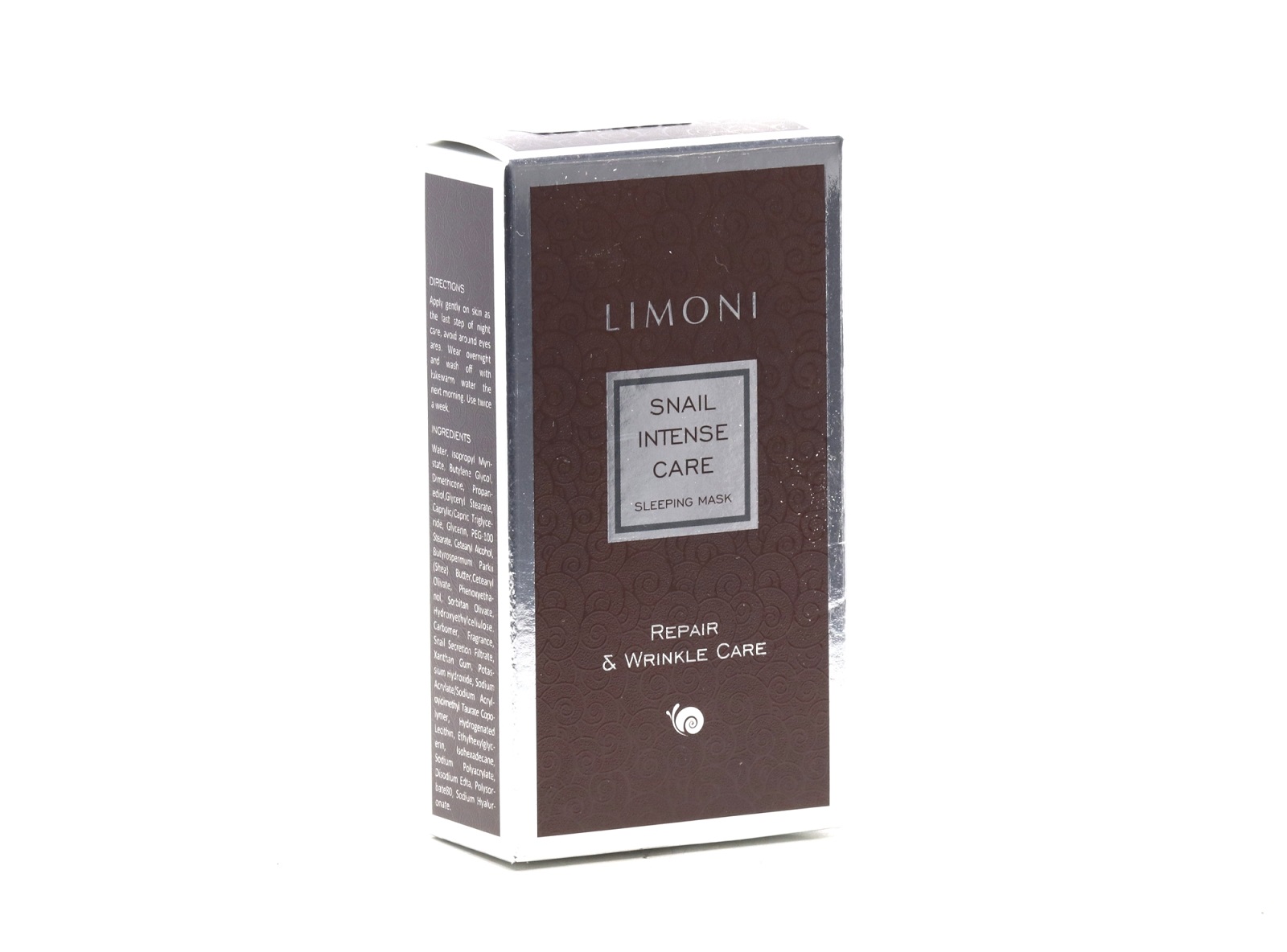 Маска Limoni Snail Intense Care д/лица ночная интенсивная с муцином улитки/маслом ши, 50 мл