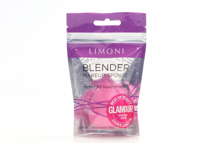Спонж Limoni Blender Makeup Sponge д/макияжа лица экстра мягкий большой ярко-розовый