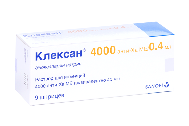 Клексан 4000 анти-Ха МЕ/0.4 мл, 9 шт, раствор для инъекций