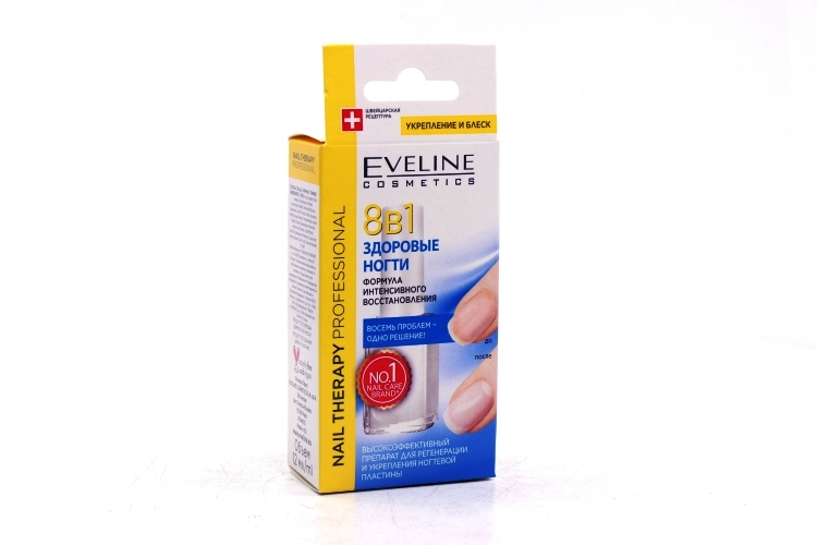 Препарат EVELINE Nail Therapy Professional д/ногтей 8 в 1 регенерация/укрепление, 12 мл