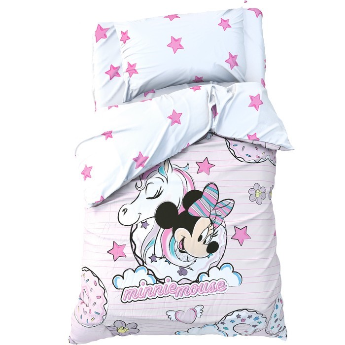 Детское постельное бельё 1,5 сп «Minnie Mouse» с единорогом, 1 шт, поплин