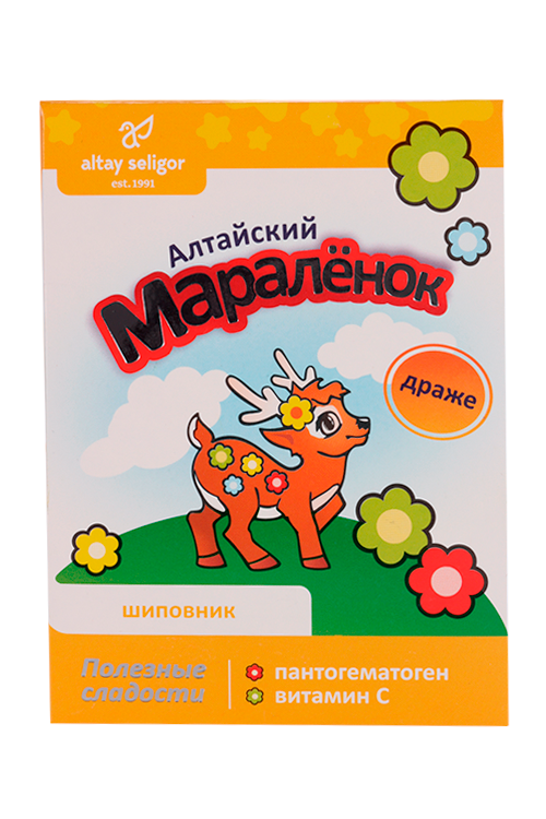 Драже Алтайский маралёнок пантогематоген/витамин С/шиповник, 70 г