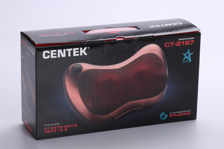 Массажная подушка Centek CT-2197, электрический, 25 Вт, ИК-подогрев, 3D массаж, бронзовый
